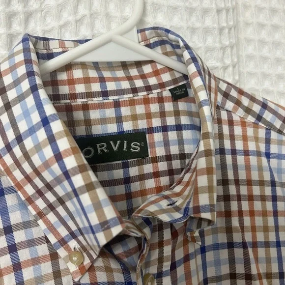 Orvis Men's Multi Color Cotton Long Sleeve Button Down Shirt Size Large - Picture 2 of 5